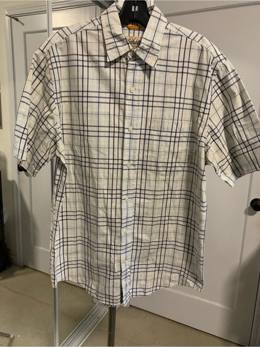 Timberland Stratham Issue Men's Short-Sleeve White Plaid Button-Up Shirt Small